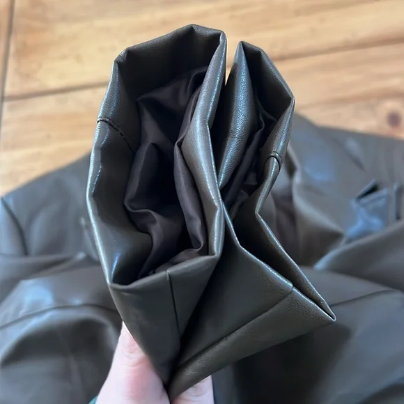 Brown Faux Lether Jacket by egreis size M - Picture 11 of 17